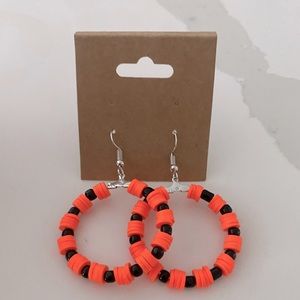 Handmade HAllOWEEN themed hoop earrings 🎃🎃